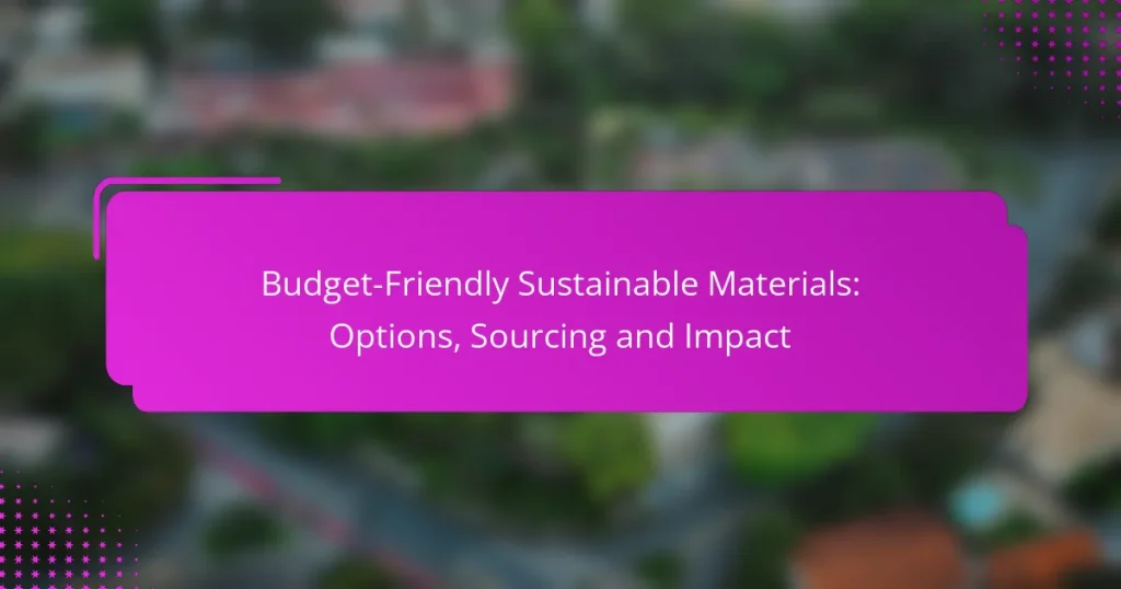 Budget-Friendly Sustainable Materials: Options, Sourcing and Impact