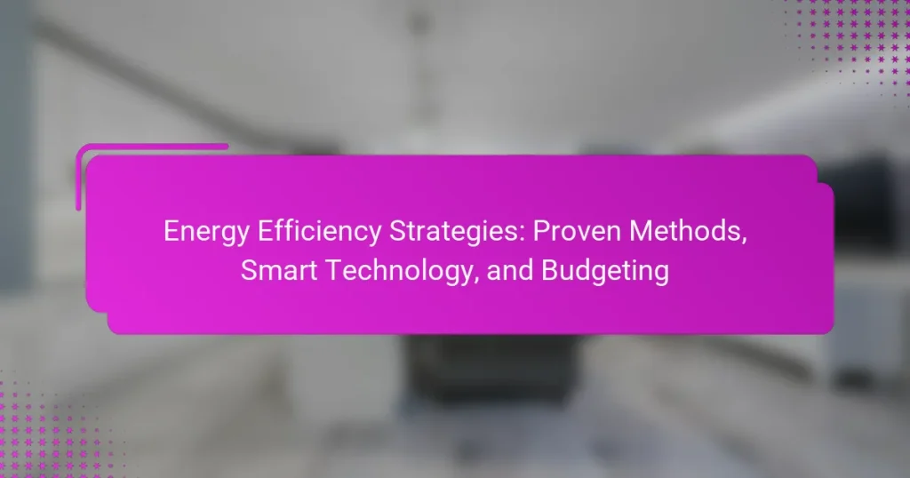 Energy Efficiency Strategies: Proven Methods, Smart Technology, and Budgeting