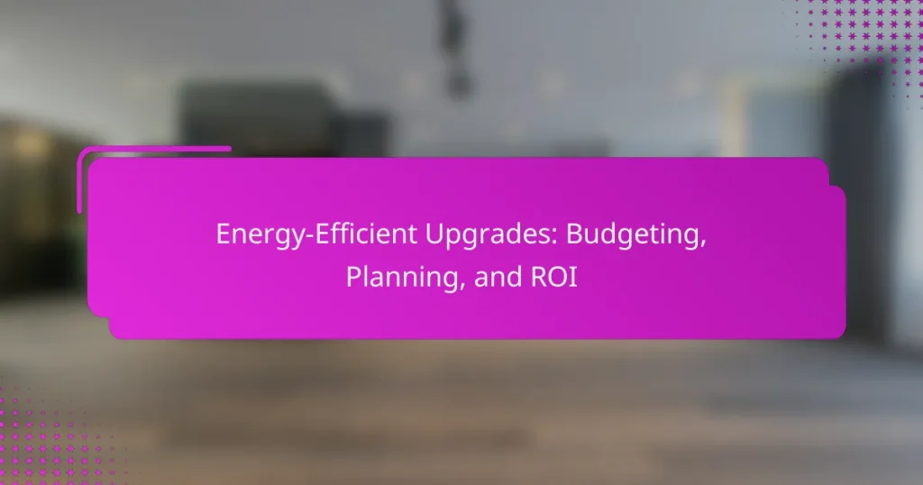 Energy-Efficient Upgrades: Budgeting, Planning, and ROI