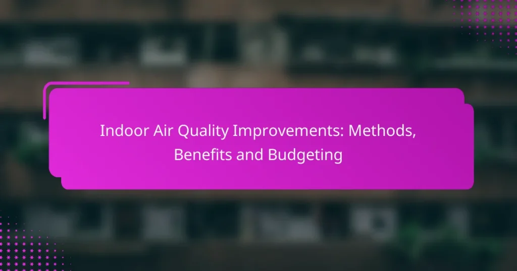 Indoor Air Quality Improvements: Methods, Benefits and Budgeting