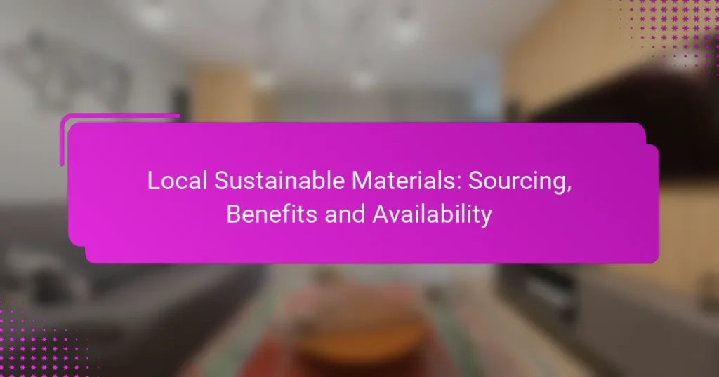 Local Sustainable Materials: Sourcing, Benefits and Availability