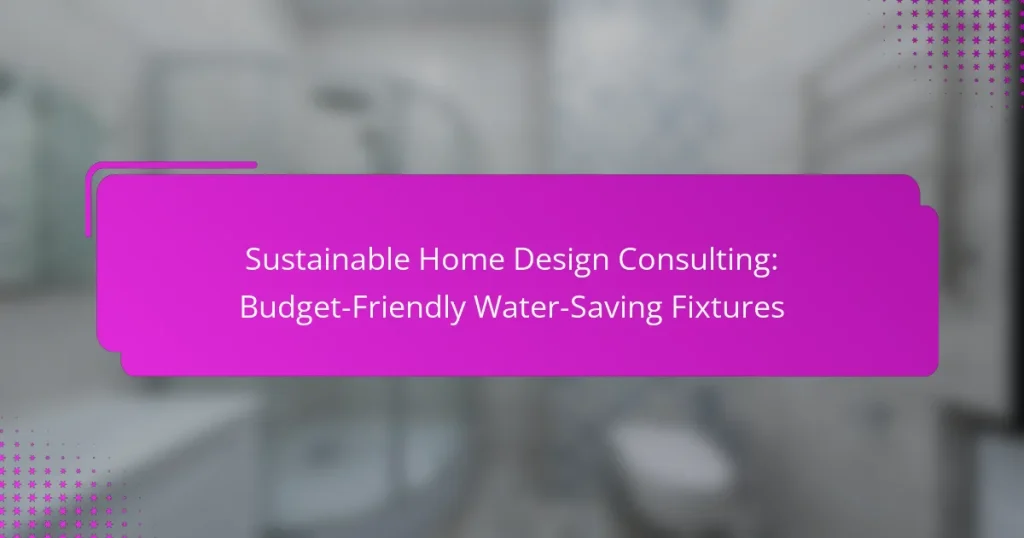 Sustainable Home Design Consulting: Budget-Friendly Water-Saving Fixtures