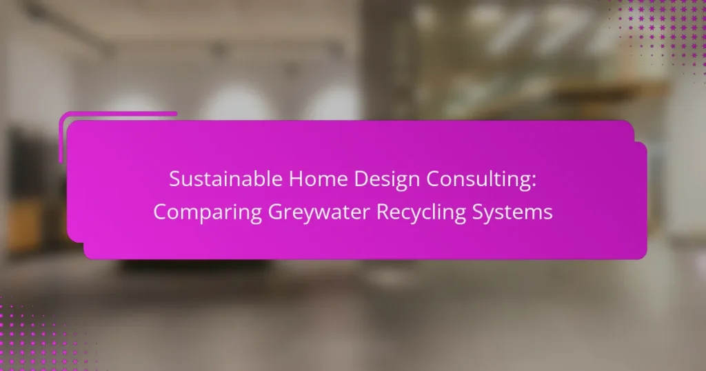 Sustainable Home Design Consulting: Comparing Greywater Recycling Systems