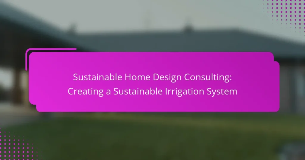 Sustainable Home Design Consulting: Creating a Sustainable Irrigation System