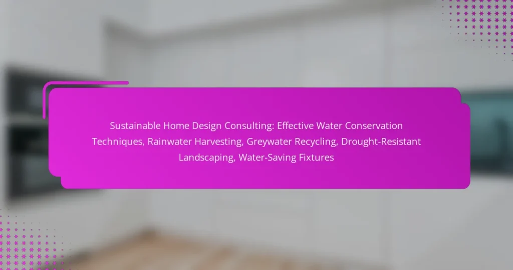Sustainable Home Design Consulting: Effective Water Conservation Techniques, Rainwater Harvesting, Greywater Recycling, Drought-Resistant Landscaping, Water-Saving Fixtures
