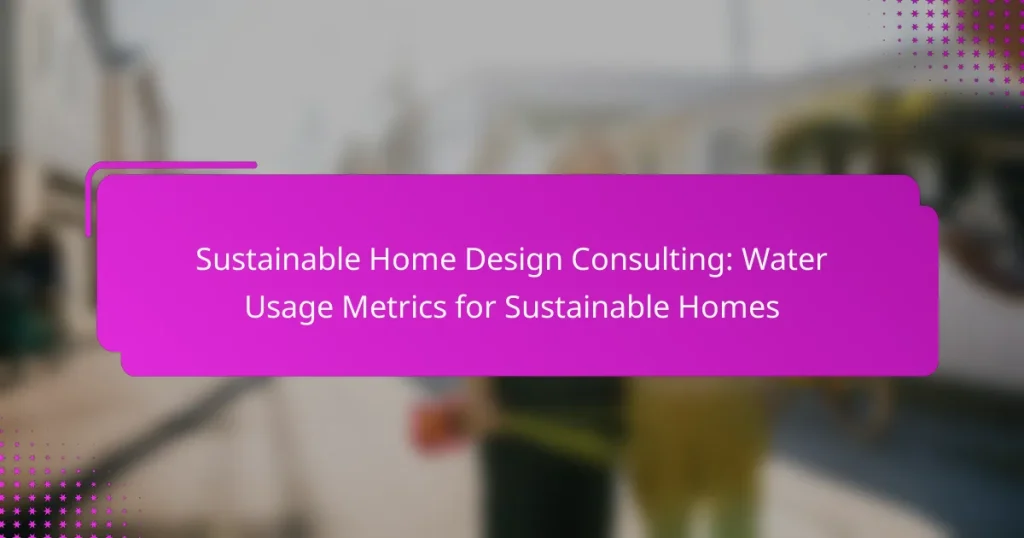Sustainable Home Design Consulting: Water Usage Metrics for Sustainable Homes