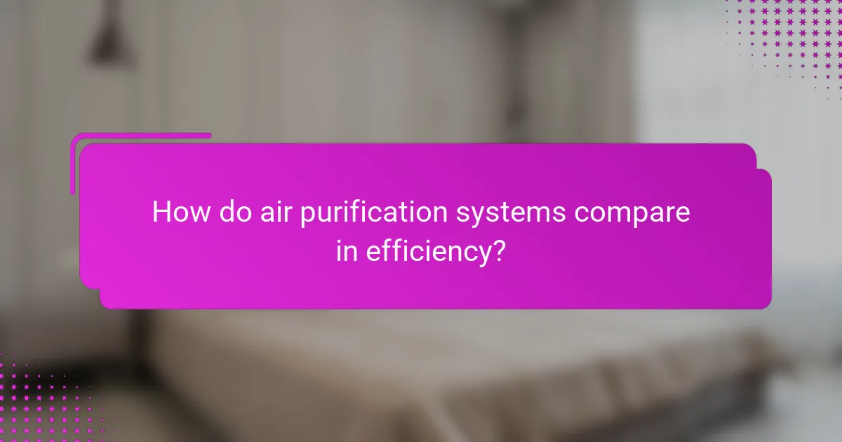 How do air purification systems compare in efficiency?