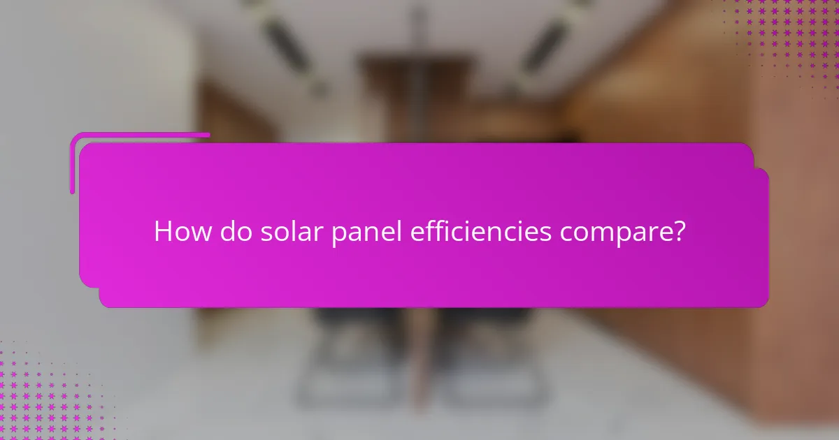 How do solar panel efficiencies compare?