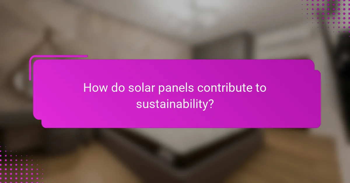 How do solar panels contribute to sustainability?
