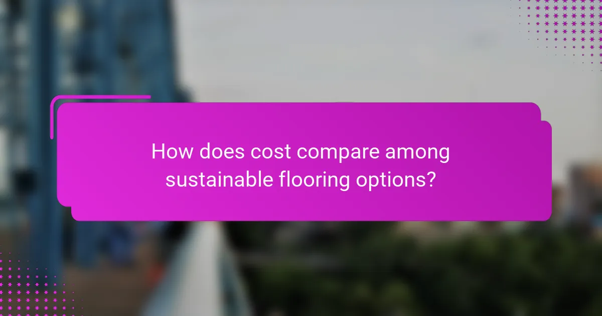 How does cost compare among sustainable flooring options?