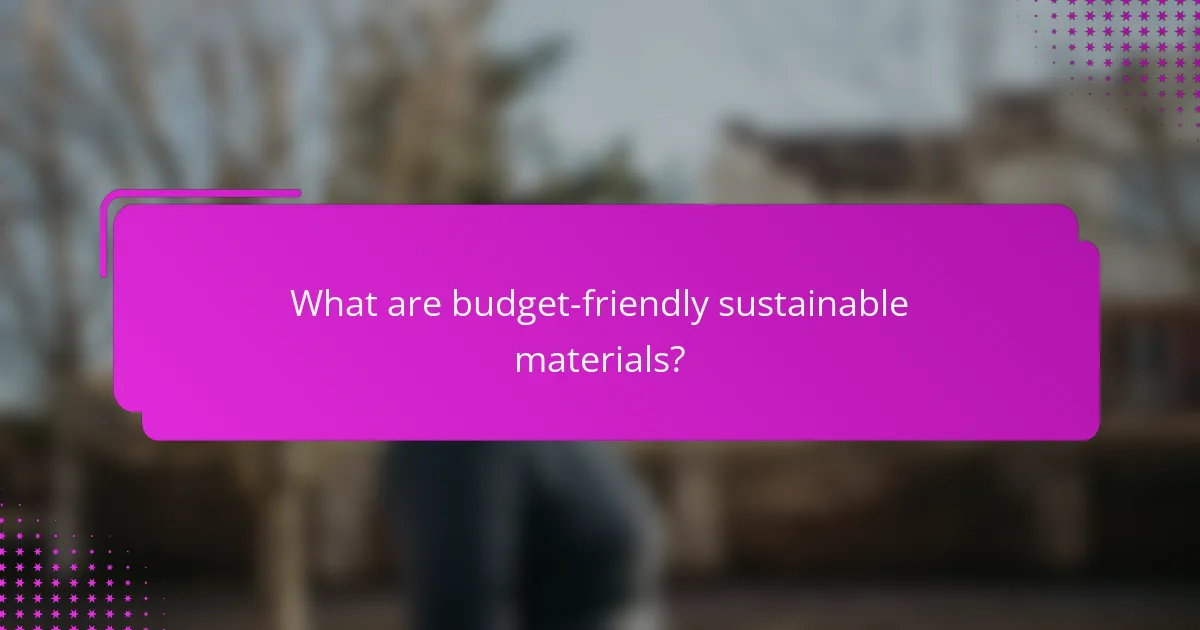 What are budget-friendly sustainable materials?