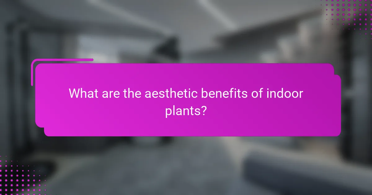 What are the aesthetic benefits of indoor plants?