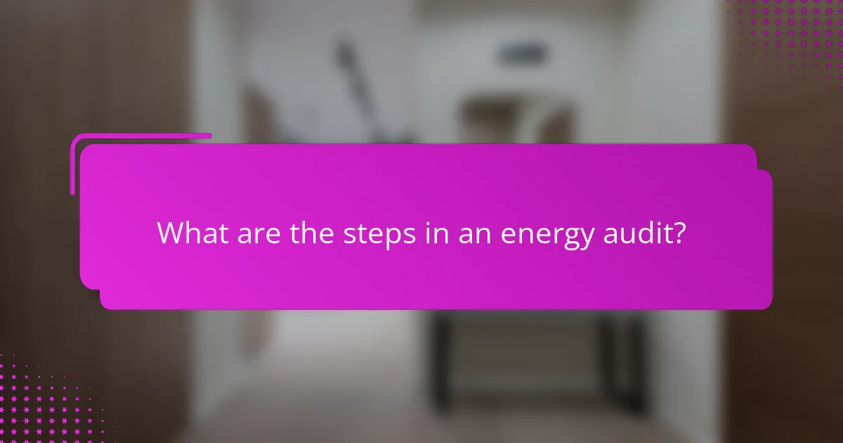 What are the steps in an energy audit?