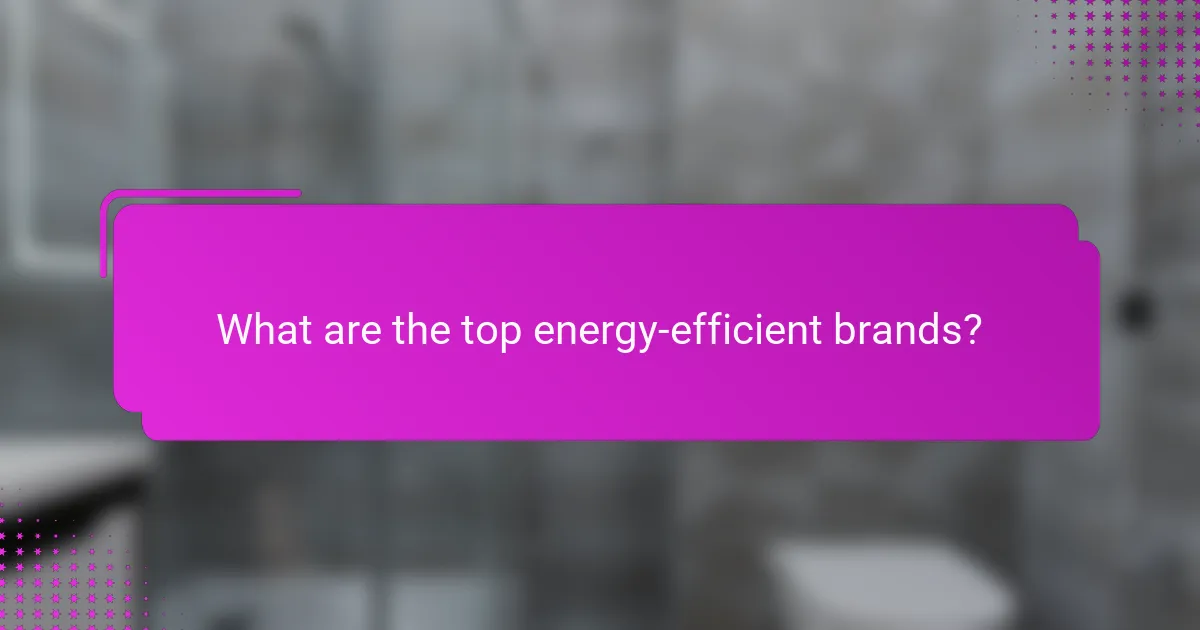 What are the top energy-efficient brands?