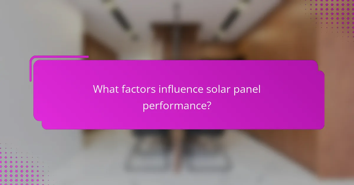 What factors influence solar panel performance?